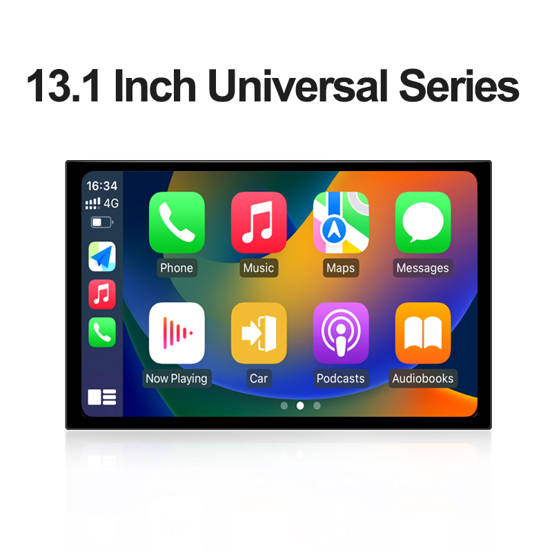 13.1 Inch Universal Series  CPU :  8-Core CPU 1.6GHz Bluetooth : Bluetooth5.0 RAM+ROM : 2+32GB/3+32GB/4+32GB/4+64GB/6+128GB/8+128GB WIFI : 2.4G/5G ( built-in ) RADIO : 8035/4755/7708 AMPLIFIER : Optional：TDA7388/ TDA7851 USB : 2USB Phone Link : Carplay + Android AUTO ( wireless ) Camera : AHD/CVBS/360 Optional Video output : USB video output box  for CVBS/HDMI Android : Android 10.0